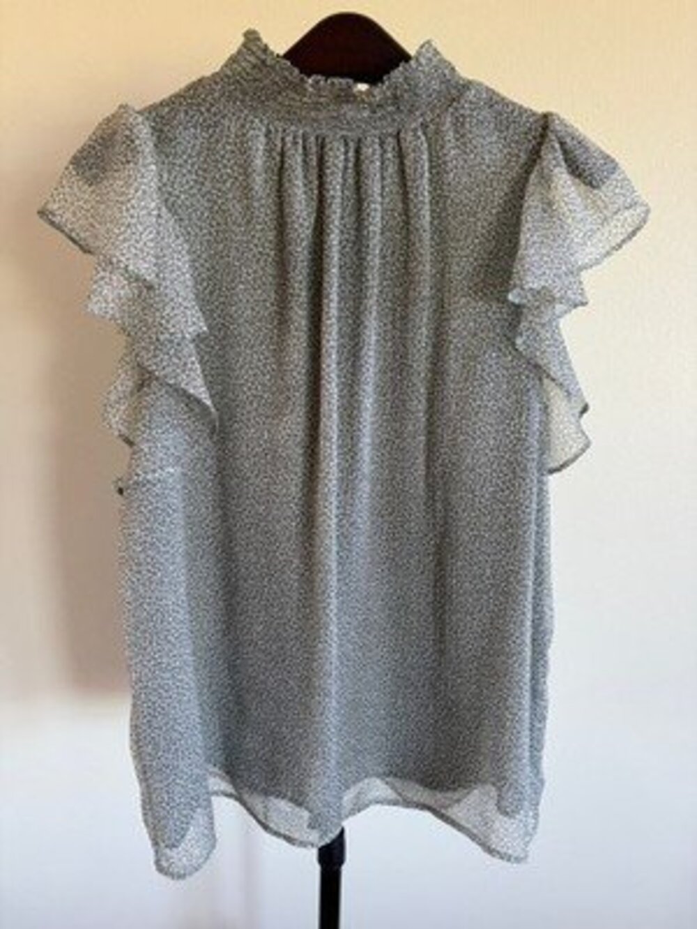 1. STATE 1.STATE Blouse Womens Floral Mock Neck Keyhole Basic Size M